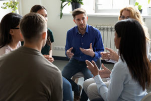 People participating in an alcohol addiction treatment program