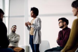 a person shares during group therapy at a suboxone clinic near columbus oh