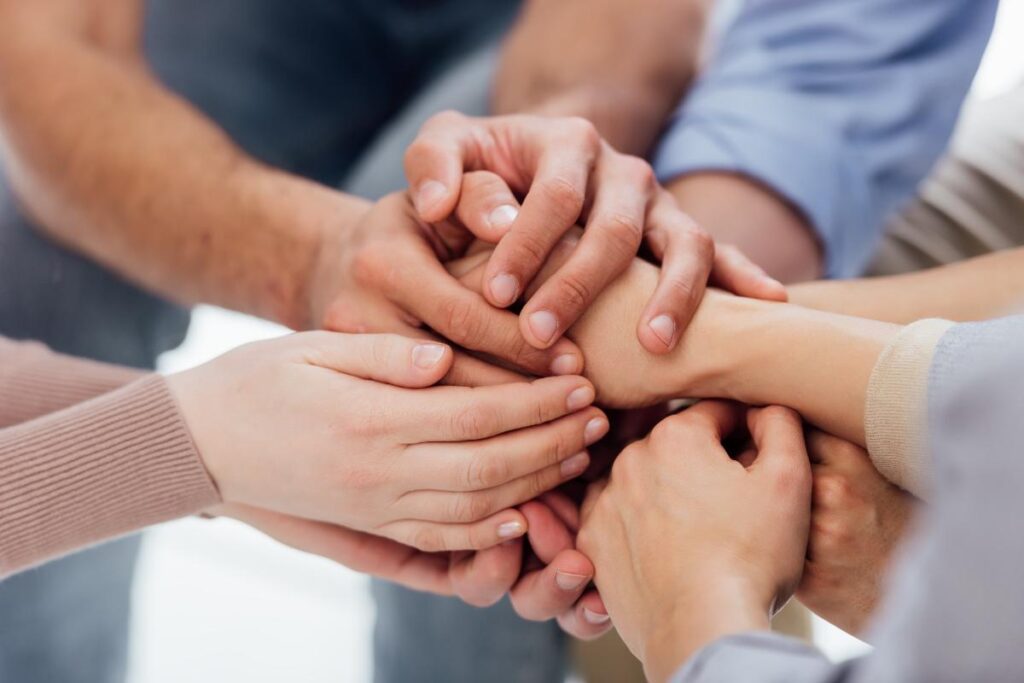 a peer support group for addiction recovery rallies around a member