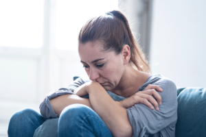 a woman struggles with the side effects of xanax abuse