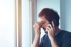 a man struggles in his relationship due to anxious attachment style