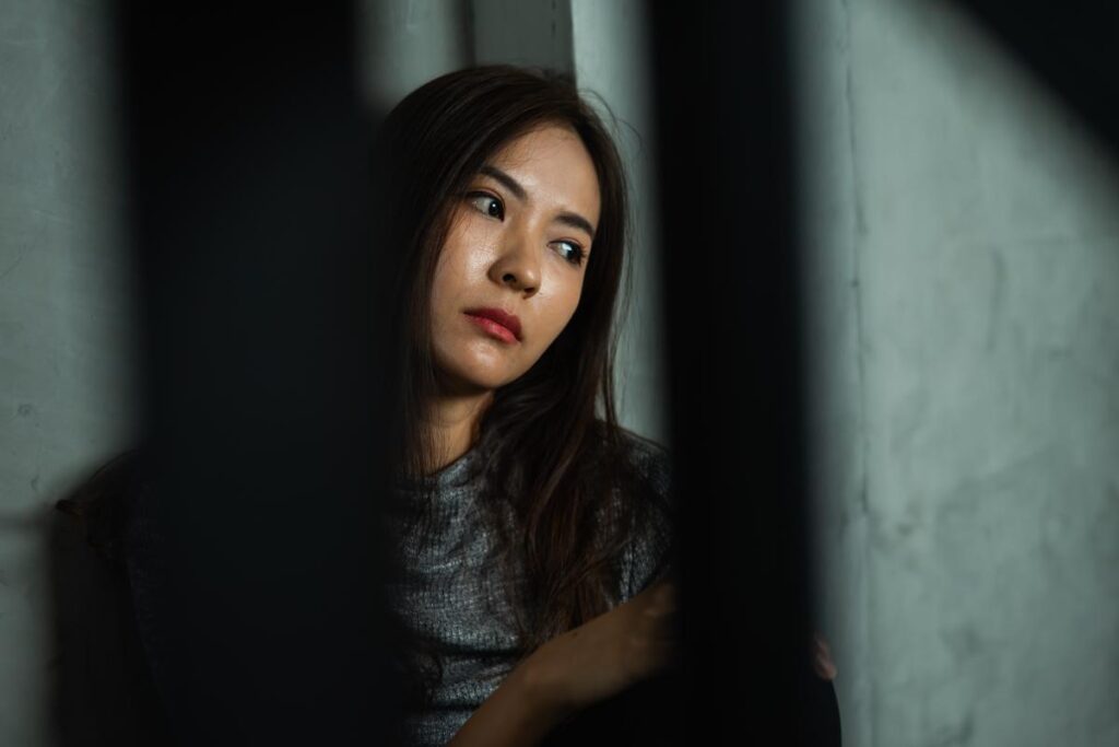 a woman struggles to hide the signs of her stimulant abuse