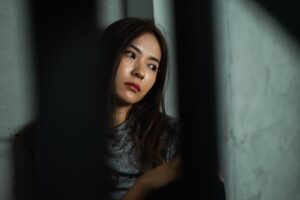 a woman struggles to hide the signs of her stimulant abuse